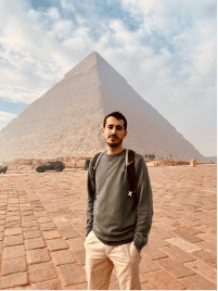 Pepe visiting the pyramids in Egypt